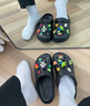 卡骆驰crocs檀健次同款复古洞洞鞋女鞋厚底老爹鞋小鲸鱼洞洞鞋206302 黑色-001(含智必星) 36 /37(230mm) 实拍图
