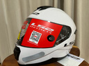 LS2情侣摩托车头盔男女机车赛车四季全盔儿童盔防雾大尾翼802 特白/闪光白 M(建议52-53头围) 实拍图