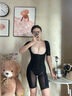 歌莉伦塑身连体衣春夏薄款收腹束腰塑形美体衣产后塑身衣无痕长 黑色中袖三排扣 L 70/105-115斤 实拍图