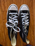 匡威（Converse）官方All Star经典帆布男女高帮休闲运动鞋黑色101010 101010/黑色 42.5 实拍图