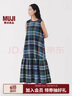无印良品（MUJI）女式 马德拉斯格纹 无袖连衣裙 女装裙子连身裙25年夏季格子裙 绿色格纹 S (155/80A) 实拍图
