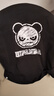 HI PANDA你好熊猫短袖T恤男美式高街痞帅个性夏季舒适透气重磅纯棉五分袖 【100%纯棉】-黑#JDP熊猫粉笔 M 实拍图