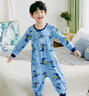 上宝麦春秋儿童连体睡衣精梳棉薄男童长袖家居服 天空蓝鳄鱼先生 140cm 实拍图