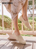 斯凯奇（Skechers）女鞋秋季渔夫鞋单鞋新中式蕾丝平底鞋浅口一脚蹬通勤鞋113025 实拍图