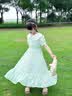 G.duck童装女童连衣裙夏季儿童裙子夏装2026新款纯色公主裙大童显瘦长裙 双领碎花连衣裙 150 尺码11~12岁【140-150cm】 实拍图
