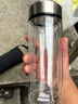 富光拾喜玻璃杯大容量茶水分离杯大号双层加厚茶杯男女户外杯便携大容量水 本色 520ml 实拍图