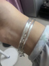 梵际9999足银女银手镯三环铃铛叶子简约三生三世手镯送女友情人节礼物 9999银约28克内径58mm 实拍图