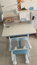 童博士儿童学习书桌椅套装多功能可升降中小学生桌椅子写字课桌久坐舒服 标准款/80CM环保桌面+追背椅蓝 实拍图