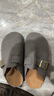 新款内增高5CM松果勃肯鞋女2025秋冬季复古厚底一脚蹬外穿包头拖 灰色 38 实拍图