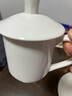 洁雅杰陶瓷茶杯 带盖水杯子(350ml)陶瓷茶杯陶瓷办公杯 纯白国家补贴 实拍图