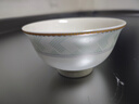 康琴（KANGQIN） 碗碟套装简约防烫高脚吃饭碗套装组合家用面碗菜盘家用陶瓷餐具 蓝蔚8英寸饭盘4个装 实拍图