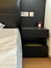 意式极简悬浮床头柜北欧风床边柜简约现代卧室床头储物收纳柜边几 黑色水曲柳（E0级环保） 限时送智能人体感应灯 整装（无需安装开箱即用） 45x40x50cm 实拍图