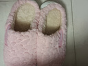 利达妮（TZLDN）厚底棉拖鞋女冬季保暖防滑家居家用室内月子鞋时尚毛毛棉鞋男冬天 款式一 36-37 (适合35-36码) 实拍图