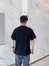 杰克·琼斯（JACK&JONES）25年男装T恤男夏季T恤舒适男士短袖凉感多色上衣纯色水洗不易走形 E40黑色 XL 实拍图