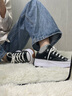 匡威（Converse）官方 Run Star Hike低帮帆布流星厚底鞋黑色168816C 黑色/168816C 37.5 实拍图