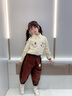 Viciusss丸社童装女童裤子可爱宽松休闲裤秋季新品儿童时尚纯棉长裤潮 咖啡色 110 实拍图
