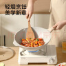 京东京造 炒锅 白色麦饭石色不粘锅少油烟炒菜锅平底炒锅 电磁炉通用 32cm 实拍图