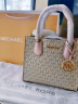 MICHAEL KORS迈克高仕 MK 【520礼物】Mercer 中号老花托特包手提单肩斜挎包 香草白/浅粉 640 中号 实拍图