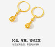 周六福5G工艺黄金耳环女相思水滴球足金耳坠计价A099598 一对 约2.77g  实拍图