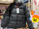 雪中飞抽绳连帽羽绒服女装冬季通勤居家百搭款鸭绒保暖松紧羽绒外套衣服 黑色 XL (170) 实拍图