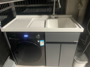 四季沐歌 太空铝洗衣机一体柜阳台伴侣卫生间洗手洗漱台盆带洗衣槽搓板 120CM(右盆)铁灰石-灰盆 实拍图