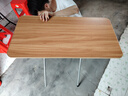 坤奉可折叠餐桌家用多功能简易方桌户外便携摆摊桌小户型客厅阳台长桌 胡桃色【80*40*70】单杠镀锌腿 实拍图