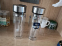 富光尊爵玻璃杯 男女士双层水杯 高硼硅玻璃 304茶隔杯子泡茶杯400ml 实拍图