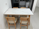 京东京造岩素实木岩板餐桌 FAS级橡木莫氏6级硬度岩板 北欧风1桌4椅套装 实拍图