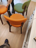 致喜北欧实木餐椅家用简约餐桌椅奶油风靠背座椅软包椅子久坐舒服餐椅 胡桃色实木框架-果绿皮猫爪皮 实拍图