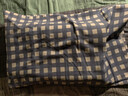 老粗布100纯棉床单单件宿舍单人全棉加厚床笠棉麻条纹被单三件套 【吸湿透气 亲肤舒睡】蓝小格 120x230cm二件套【床单+枕套1只】 实拍图