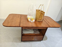 欢乐舒坞多功能可折叠茶几边几简约现代小户型实木客厅移动茶桌阳台小推车 1.2米胡桃色【实木生态板】 120*60*60cm【可折叠茶桌】 实拍图