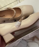 百丽（Belle）气质扣带时装玛丽珍鞋优雅舒适牛皮女士单鞋D4A1DAQ5 米白 36 (230mm) 实拍图