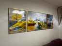 Sixpoetry 客厅装饰画现代简约沙发背景墙壁画轻奢三联晶瓷画大气高档挂画 福禄双收（铝合金外框） 晶瓷画左右50*70+中间100*70亮面 实拍图