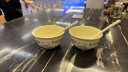 【超级爆品】陶瓷碗高颜值饭碗加厚碗勺套装可爱卡通碗盘餐具套装 幸运熊 两碗两勺 实拍图