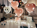 狮洛德 心形折叠笑脸桌飘爱心气球装饰布置生日装饰气球立柱支架粉白 实拍图