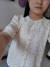 菲尼东爵2025新款夏碎花泡泡袖雪纺短袖衬衫女娃娃领设计感小众短袖上衣女 黄色花 L 建议101斤-110斤 实拍图