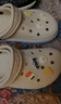 卡骆驰crocs洞洞鞋贝雅卡骆班轻便耐磨一脚蹬休闲鞋|205089 冬日白/彩色-1LI 39 (240mm) 实拍图