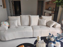 轻奢极简真皮沙发奶油风直排三人四人法式小户型沙发客厅简约现代 猫爪布 多人位2.8米 实拍图