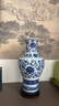傲世景德镇陶瓷器青花瓷花瓶工艺品客厅摆件玄关办公室博古架装饰品 青花缠枝莲鱼尾瓶+底座+证书 实拍图
