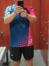 李宁（LI-NING）羽毛球服短袖套装春夏凉爽排球乒乓球赛比赛运动服时尚专业透气 男子/蓝色上衣/黑色短裤 套装 XL 实拍图