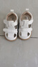 牧童宝宝学步鞋秋冬款婴幼儿童鞋软底皮面小白鞋女童机能鞋男童步前鞋 贝壳白（夏凉鞋） 18 鞋内长13.3cm 实拍图