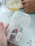 日康（rikang）婴儿护理套装宝宝剪刀 指甲钳  夹子 指甲锉 四件套X4038 灰白色 实拍图