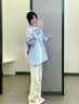 LEMANISM衬衫男潮牌凉感腊肠狗格子衬衫外套长袖情侣款宽松衬衣女 实拍图