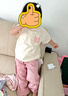 嘟嘟家宝宝套装夏季男童短袖长裤两件套女童防蚊裤夏款儿童装 粉色 100 实拍图