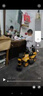 飞鸽儿童电动车挖掘机可坐人挖土1-3-6岁男女小孩宝宝遥控玩具车礼物 全电 黄 电动挖臂 推把 音乐灯光 实拍图