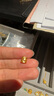 周大生黄金字母转运珠足金手链手绳项链吊坠情侣生日礼物送女友 足金字母转运珠-默认配红皮绳 O字母-0.73g 实拍图