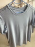 麦檬MM清凉一夏/正肩垂坠凉感/衣橱B备T恤短袖25夏新款5G4900821X 圆领-雾霾蓝5G4900825X M （105-115斤） 实拍图