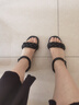 爱步（ECCO）凉鞋女 夏季方头一字带通勤休闲百搭粗跟凉鞋 雕塑233803 黑色23380301001 36 实拍图