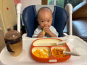 世喜婴儿餐盘分格带吸盘 宝宝训练弯弯辅食勺学吃饭叉子 儿童餐具套装 实拍图