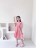 贝孩趣女童连衣裙2025年夏装网红女孩童装短袖裙子洋气六一儿童公主裙 粉红色 130 码(建议身高115-125厘米) 实拍图